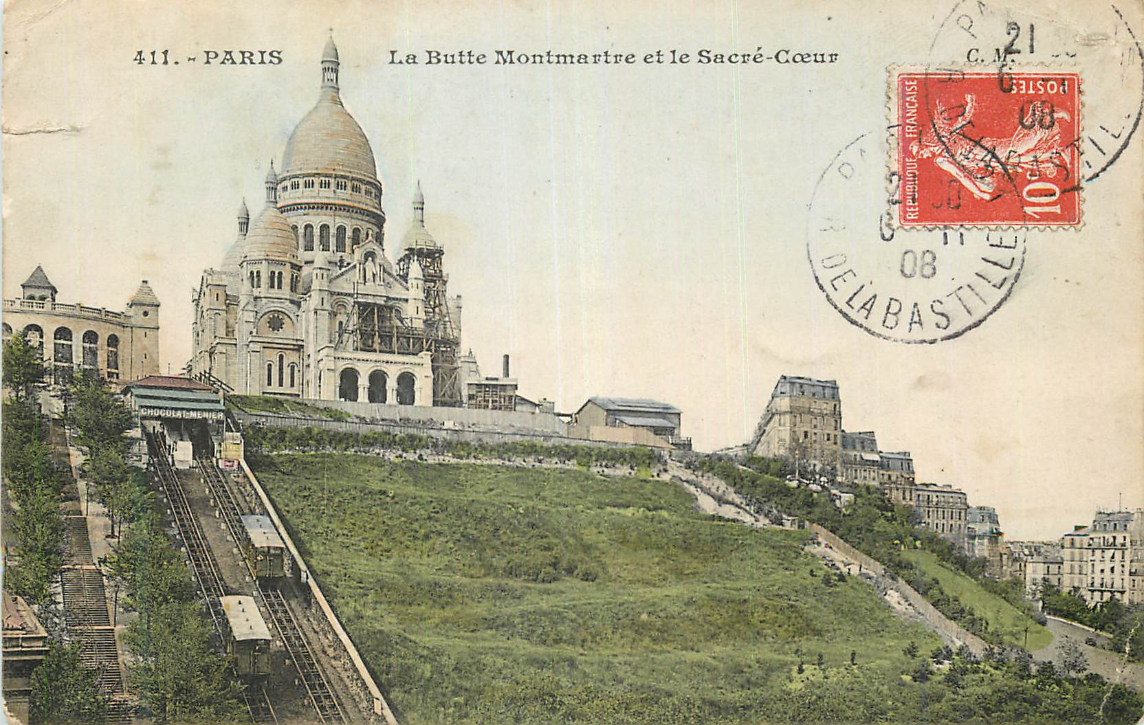 CPA Paris La Butte Montmartre et le Sacre Coeur