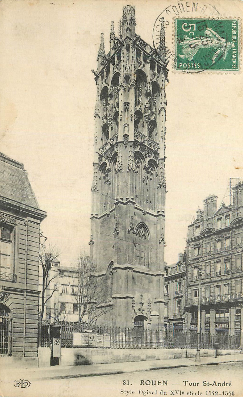 CPA Rouen Tour St Andre Style Ogival du XVIe Siecle 1542 1546
