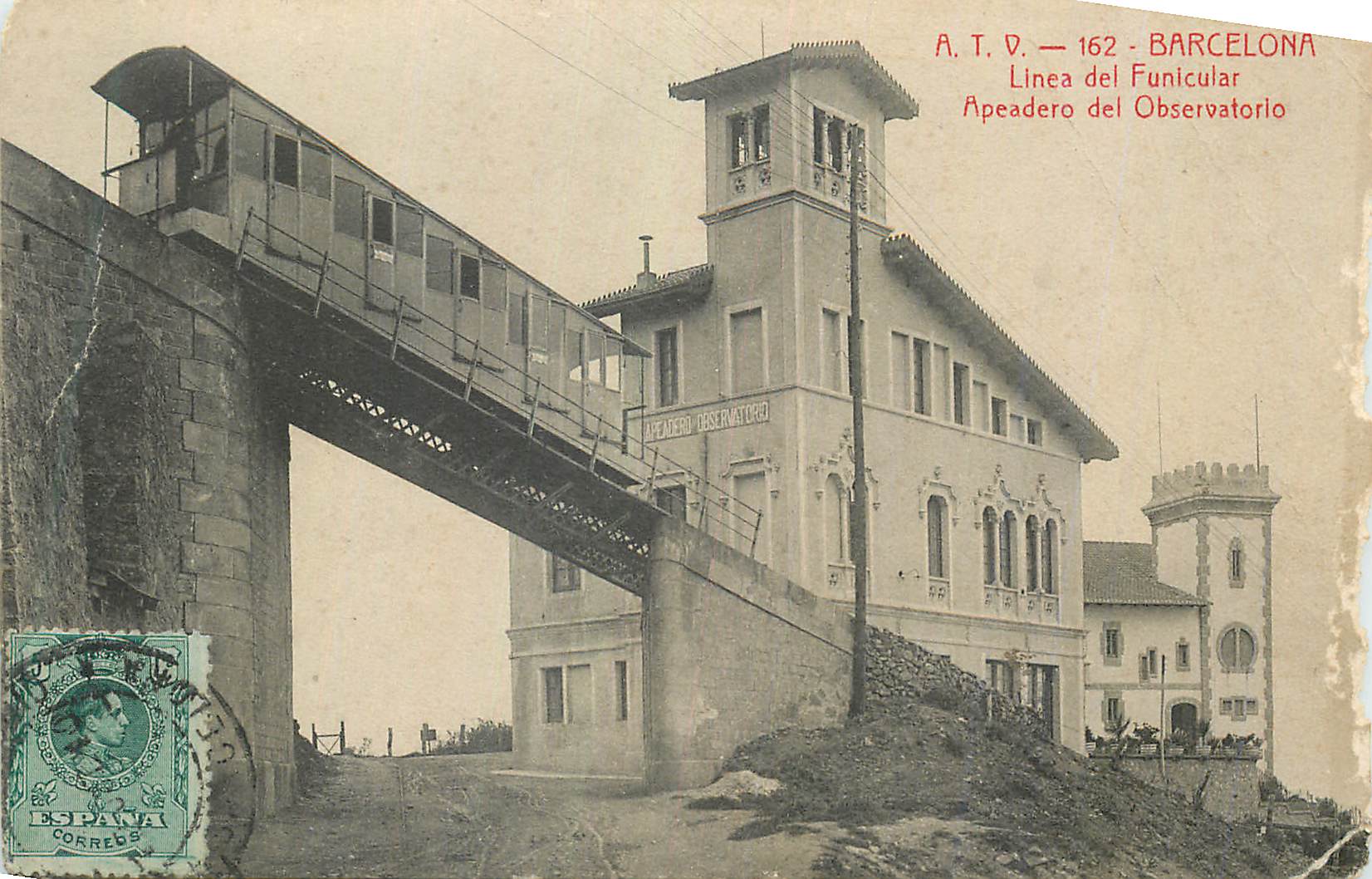 CPA Barcelona Linea del Funicular Apeadero del Observatorio