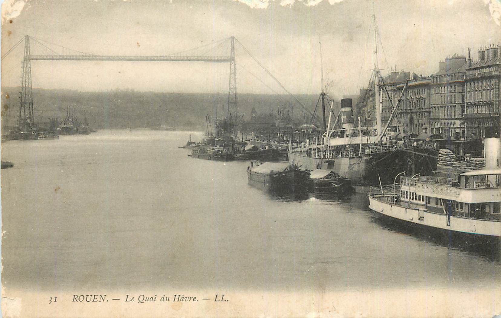 CPA Rouen Le Quai du Havre Bateaux