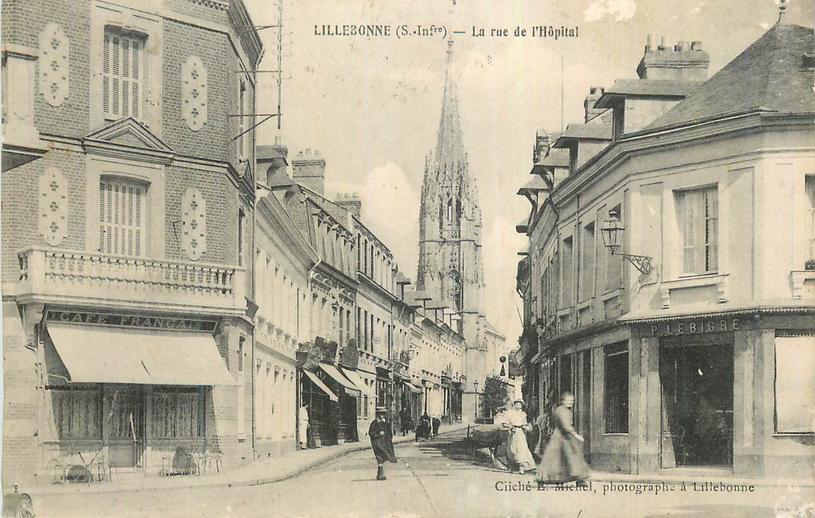 CPA Lillebonne (S Inf) La Rue de l'Hopital