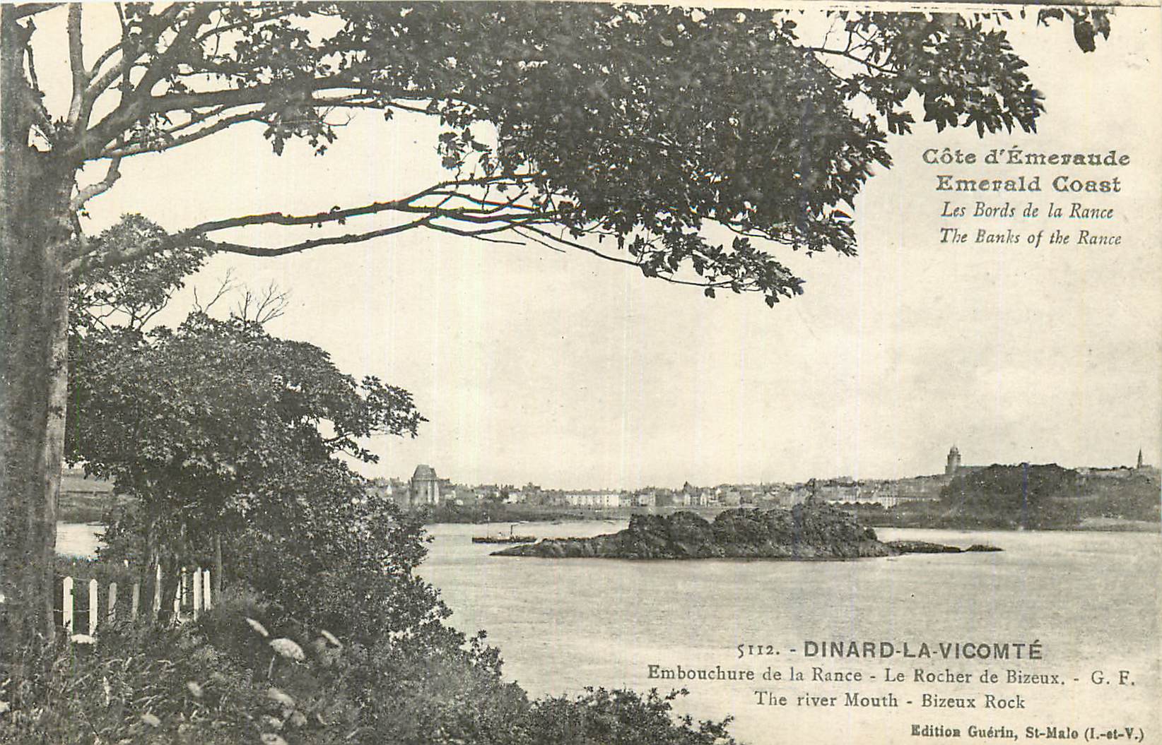 Dinard-La-Vicomté — Embouchure de la Rance - Le Rocher de Bizeux — Édition Guérin, St-Malo (I.-st-V.)
