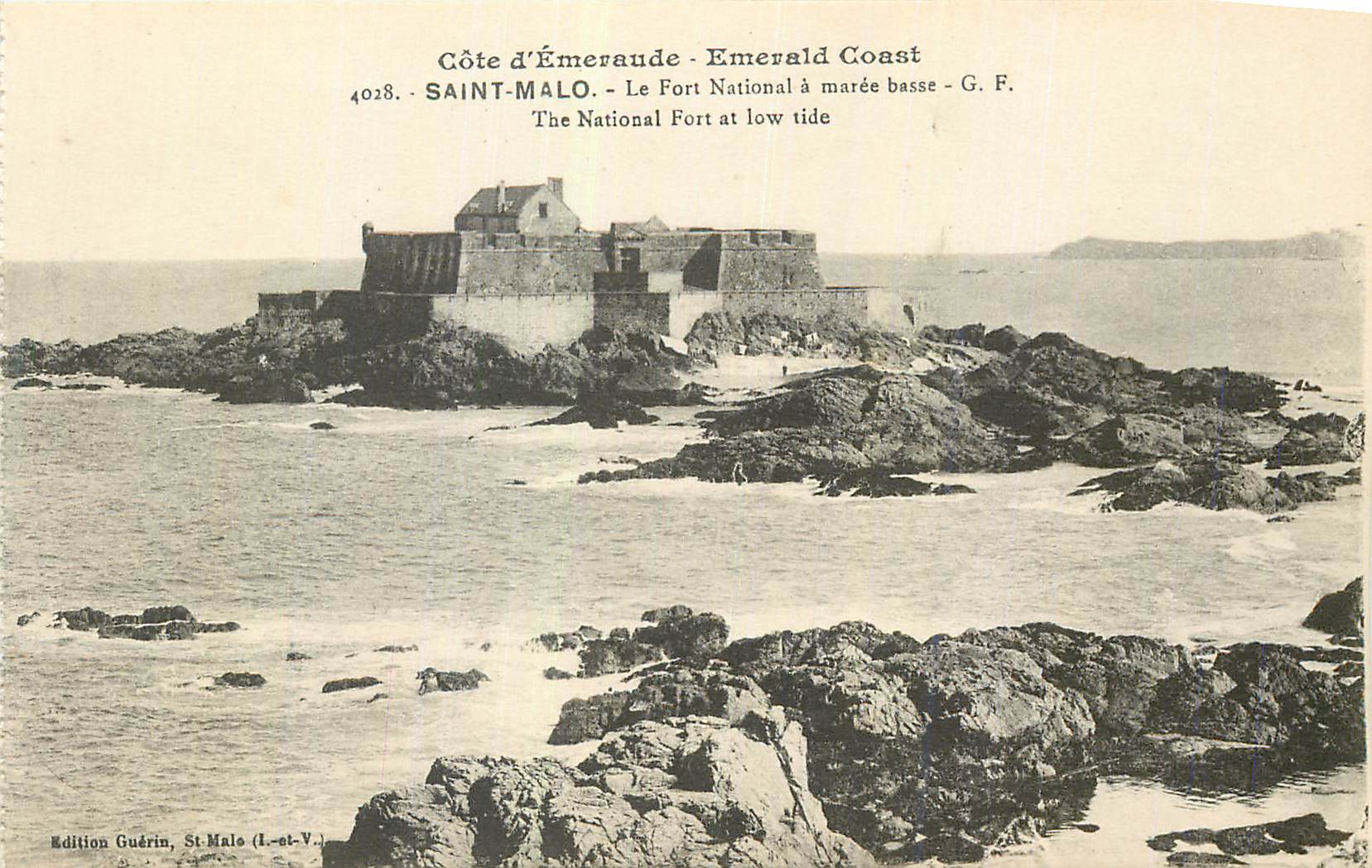 Côte d'Émeraude - Emerald Coast - Saint-Malo - Le Fort National à marée basse - G.F. - 4028