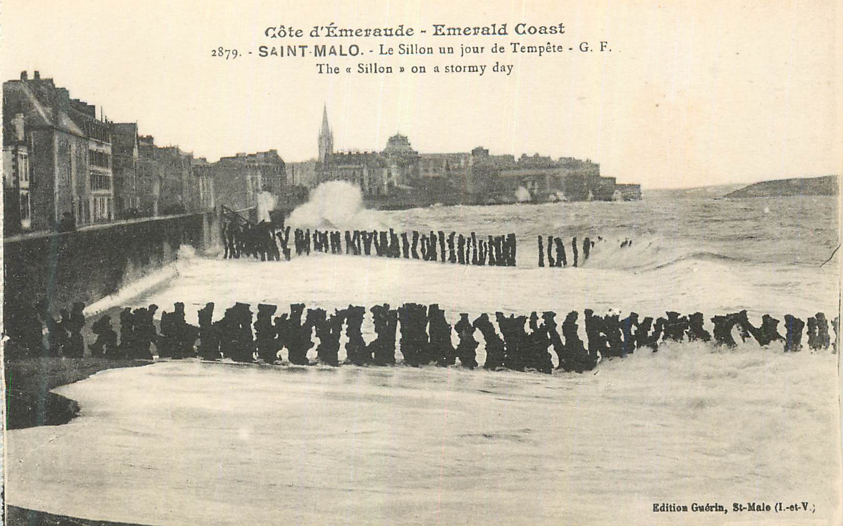 Saint-Malo - Le Sillon un jour de Tempête - Édition Guérin