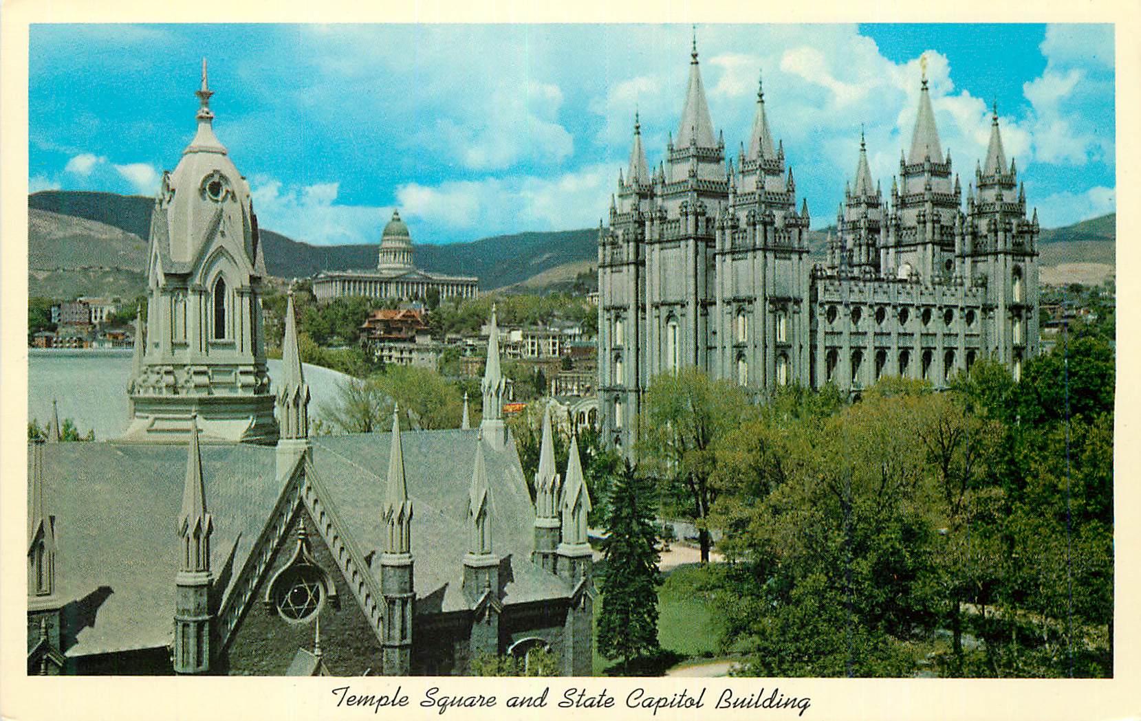 CPM Salt Lake City Utah The Mormon Temple Square and Utah State Capitol