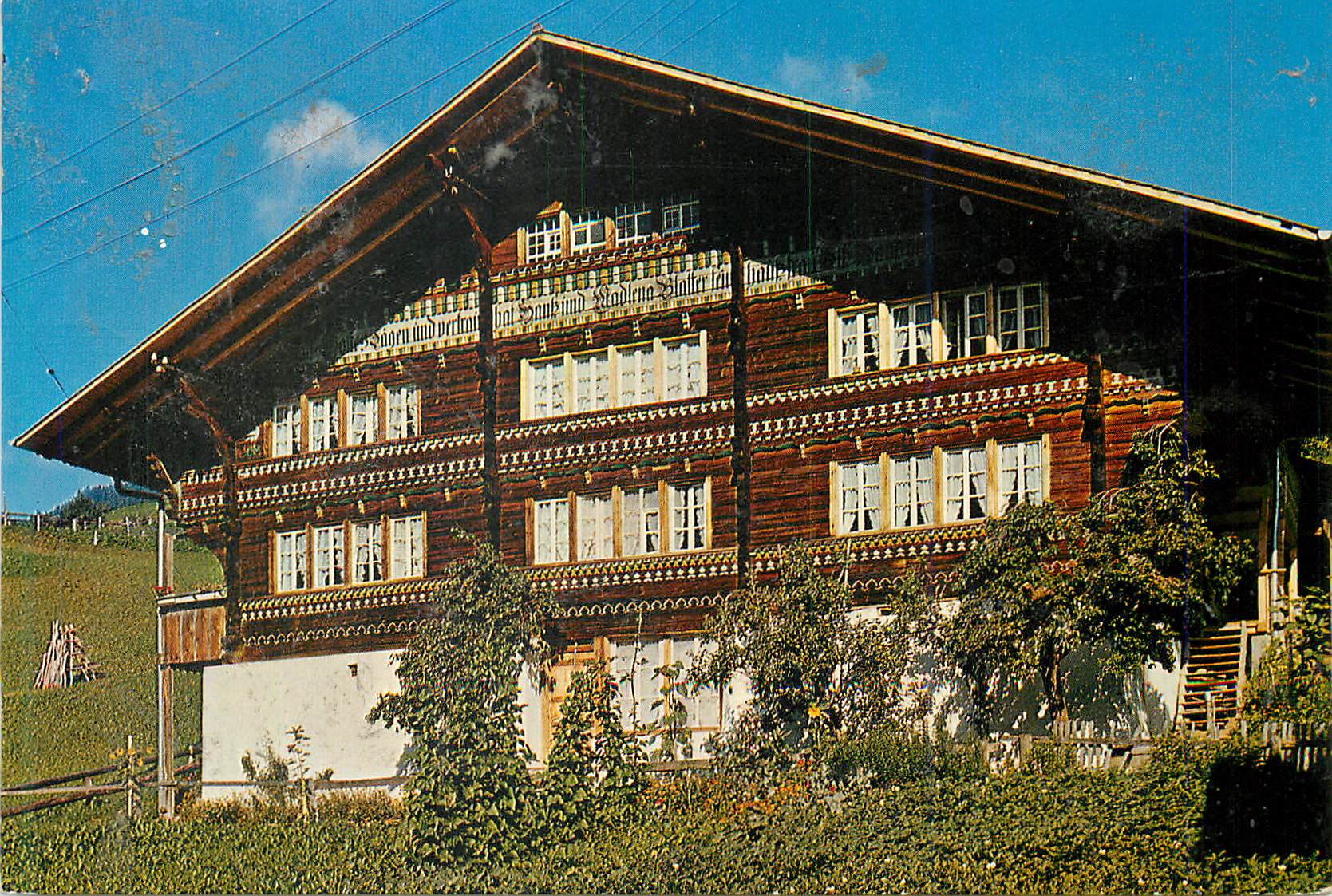 CPM Altes Haus Beim Dorfplatz Habkem Old Swiss Chalet Erbault 1776
