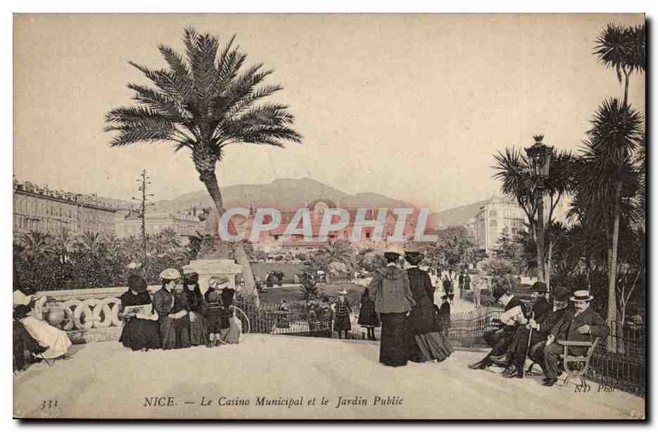 Nice CPA Le casino municipal et le jardin public
