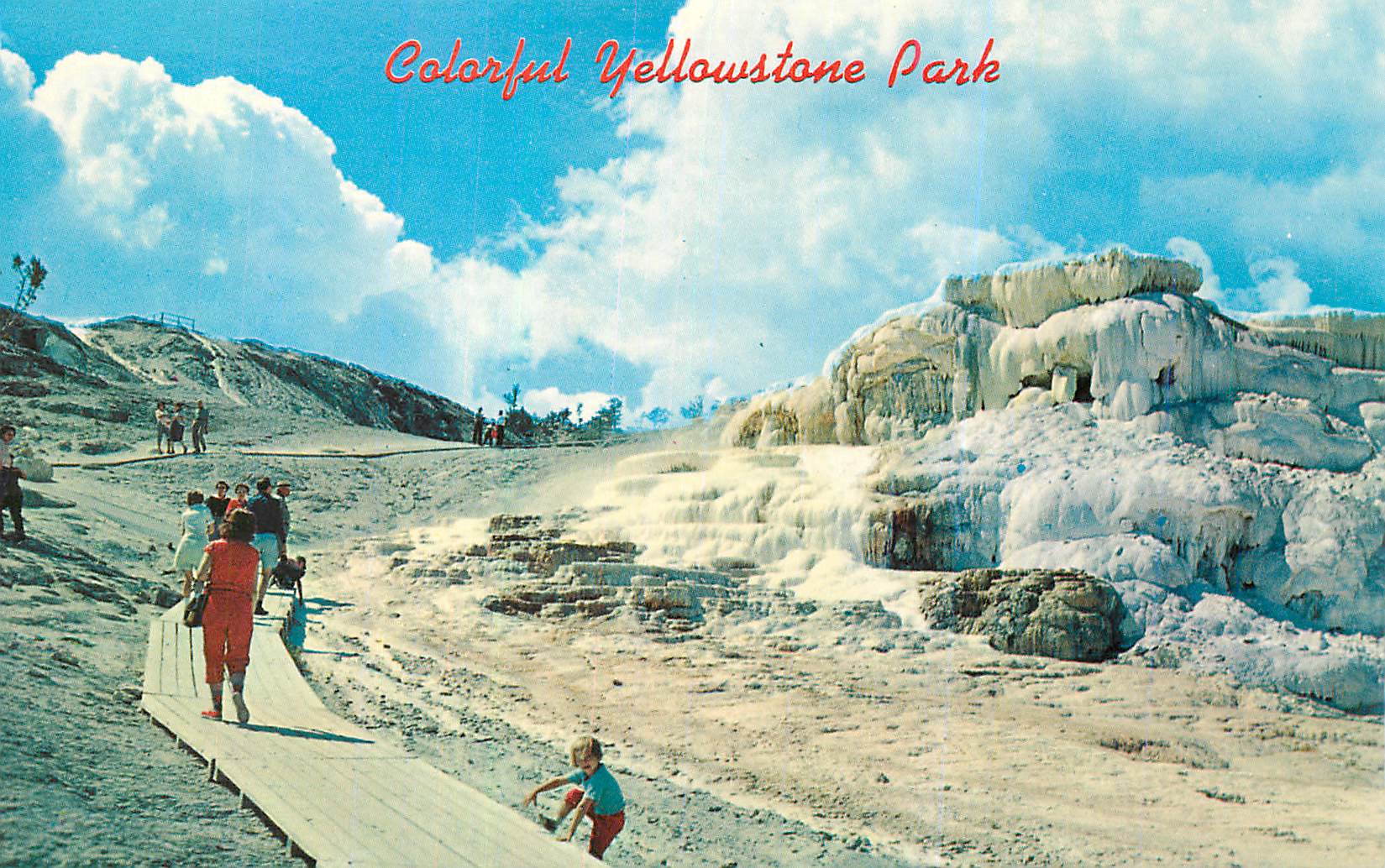CPM Colorful Yellowstone Park Mammoth Hot Springs Terrace