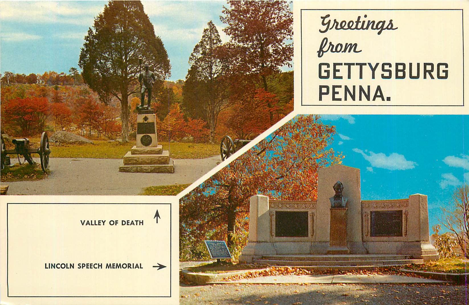 CPM Greetings from Gettysburg Penna The Lincoln Speech Memorial