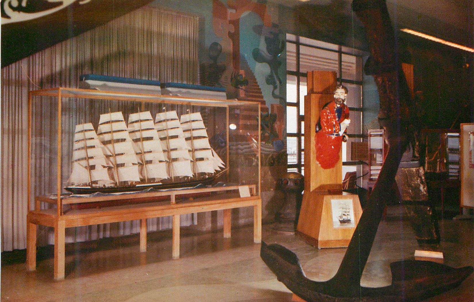 CPM Maritime Museum San Francisco In Grlass Case Model of Preussen Bateau