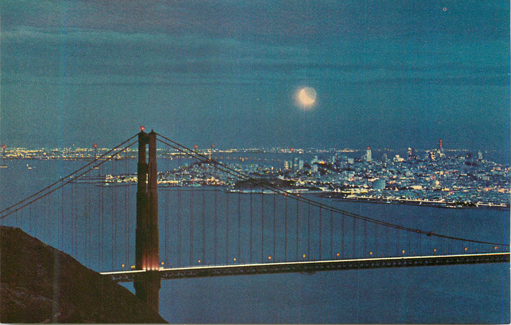 CPM The Golden Gate Bridge at Night San Francisco