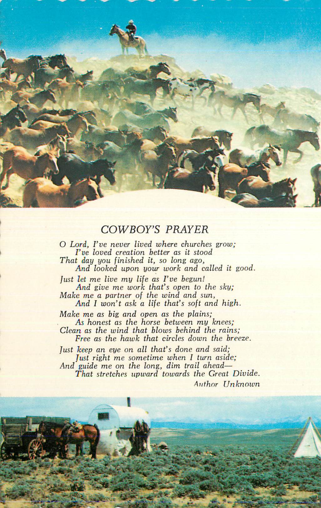 CPM Cowboy's Prayer O Lord I've never Lived where Churches Grow