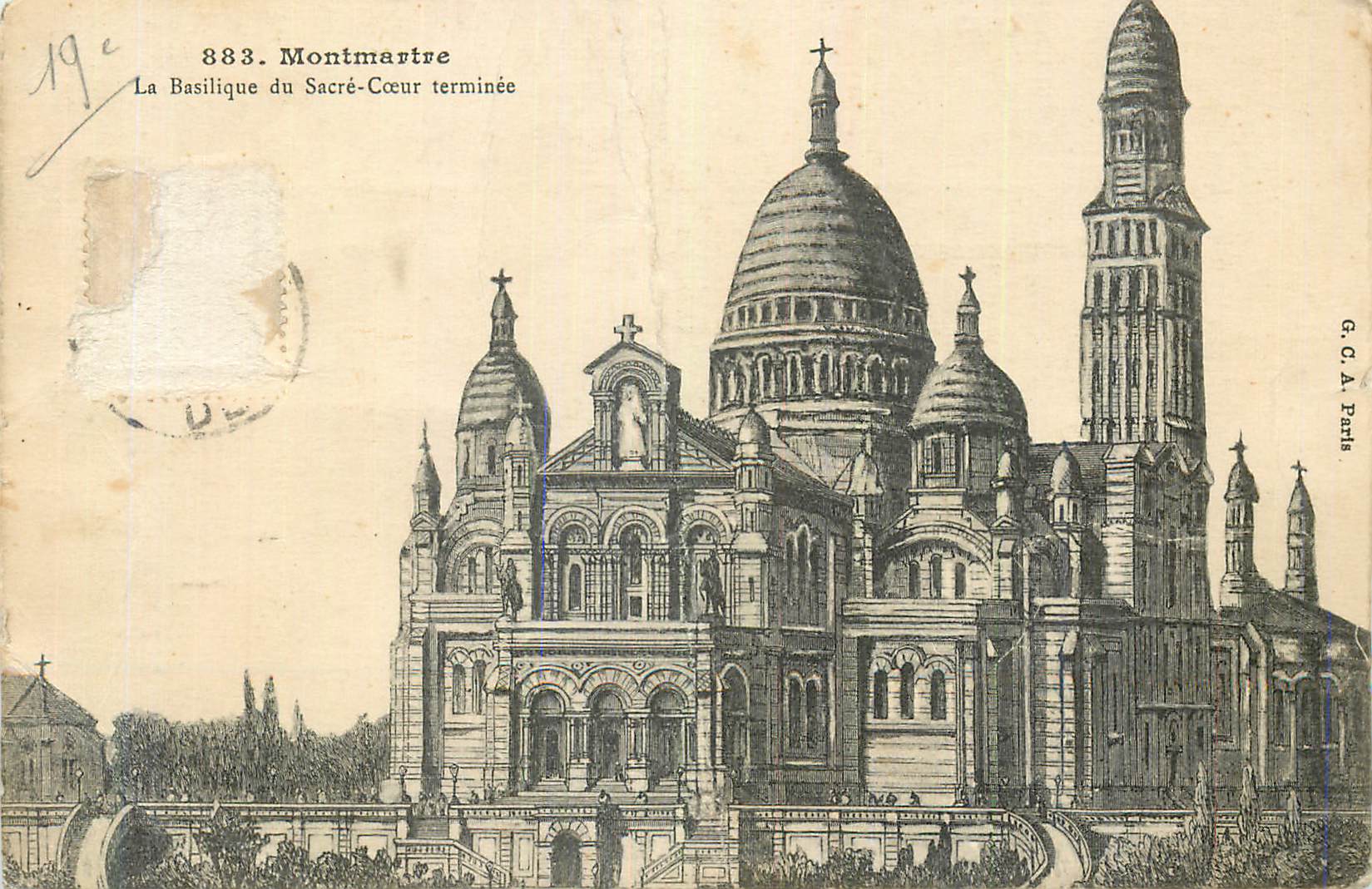 Cartolina moderna Montmartre La Basilica del Sacro Cuore Terminata