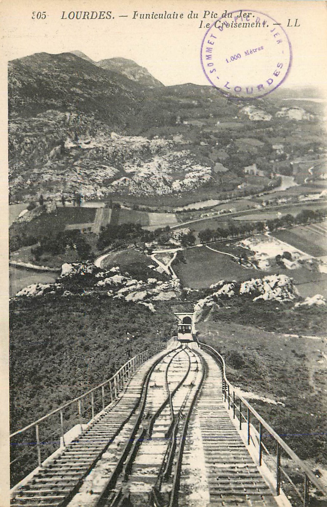 CPA Lourdes Le Funiculaire du Pic du Jer Le Croisement