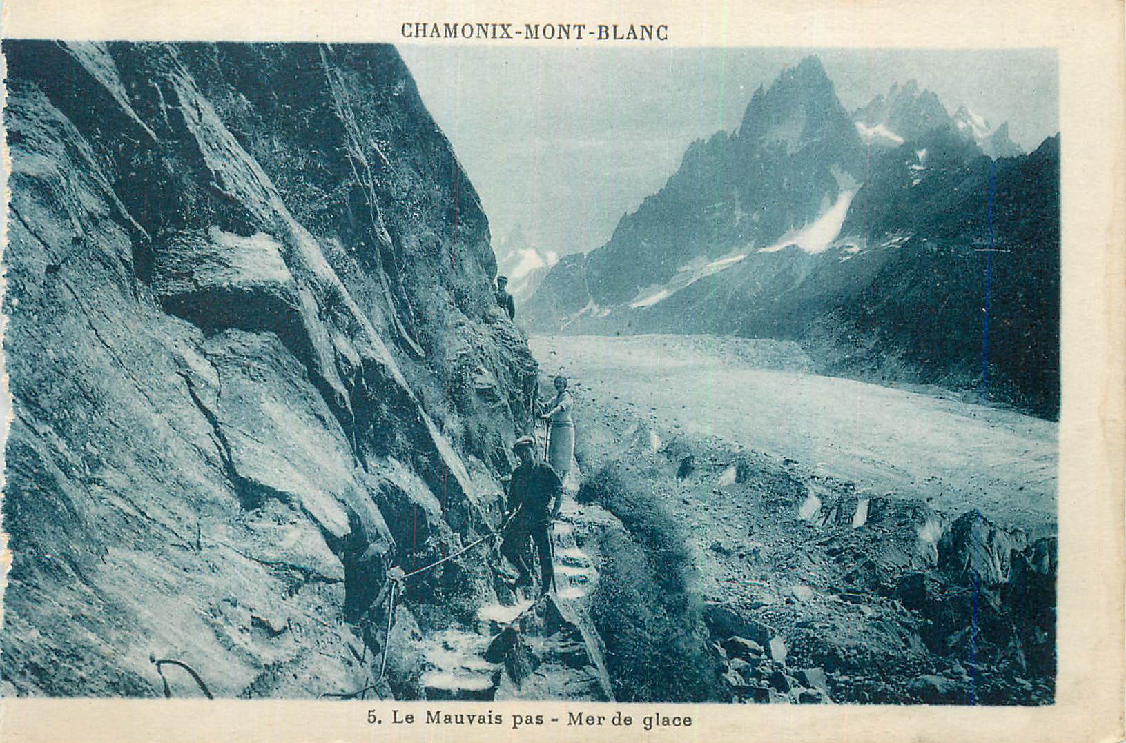 CPA Chamonix Mont Blanc Le Mauvais pas Mer de Glace