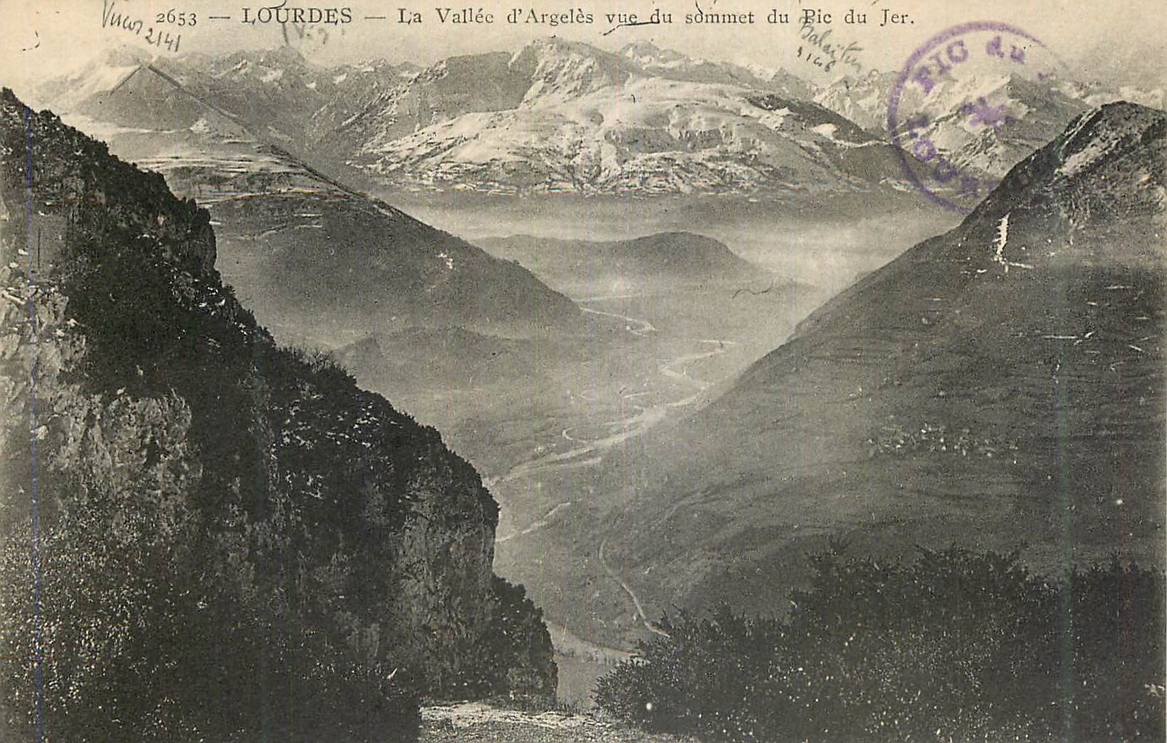 CPA Lourdes La Vallee d'Angeles vue du Sommet du Pic du Jer