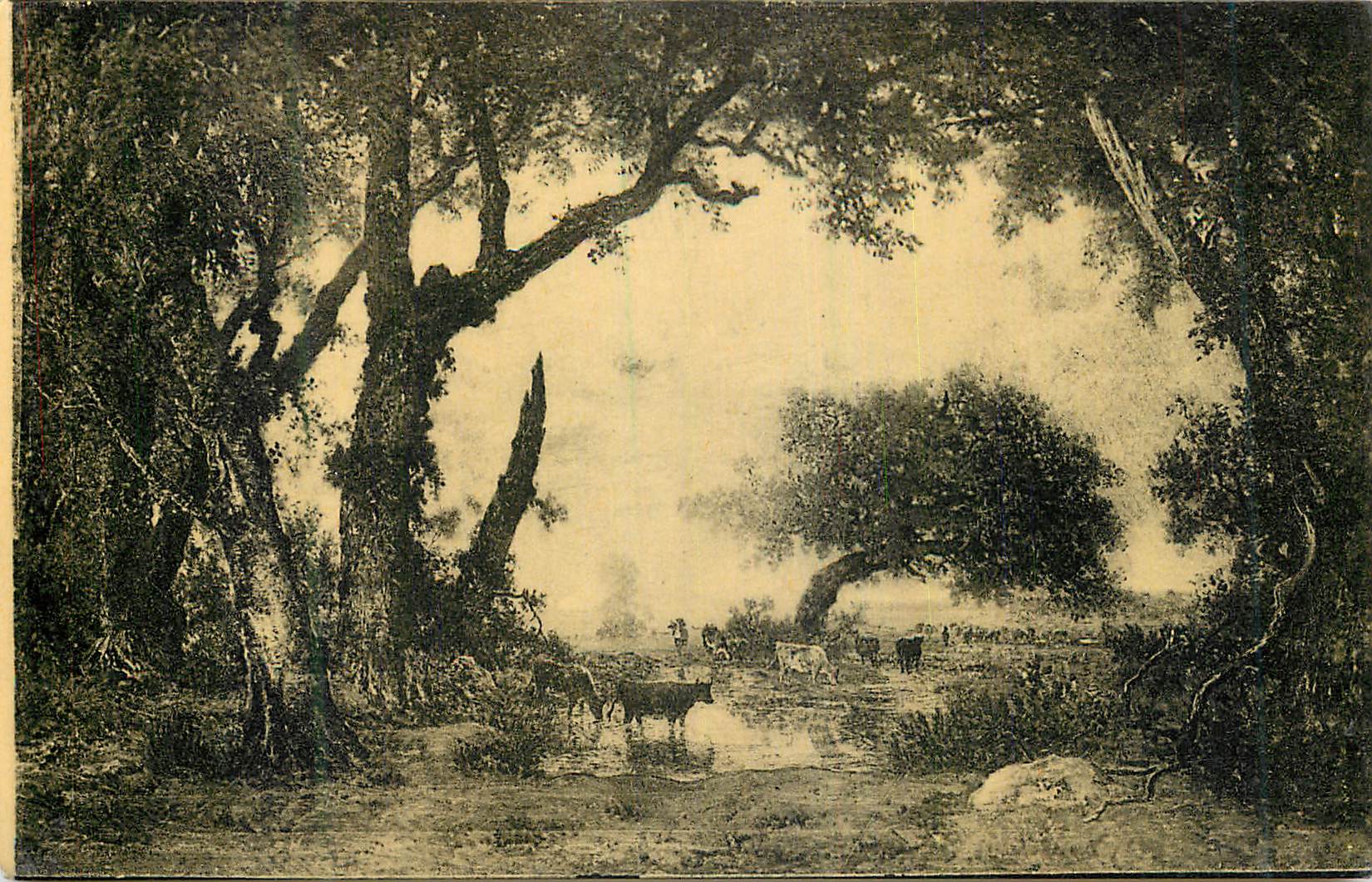 CPA Musee du Louvre Paris Rousseau (Pierre Etienne Theodore) Sortie de Foret a Fontainebleau