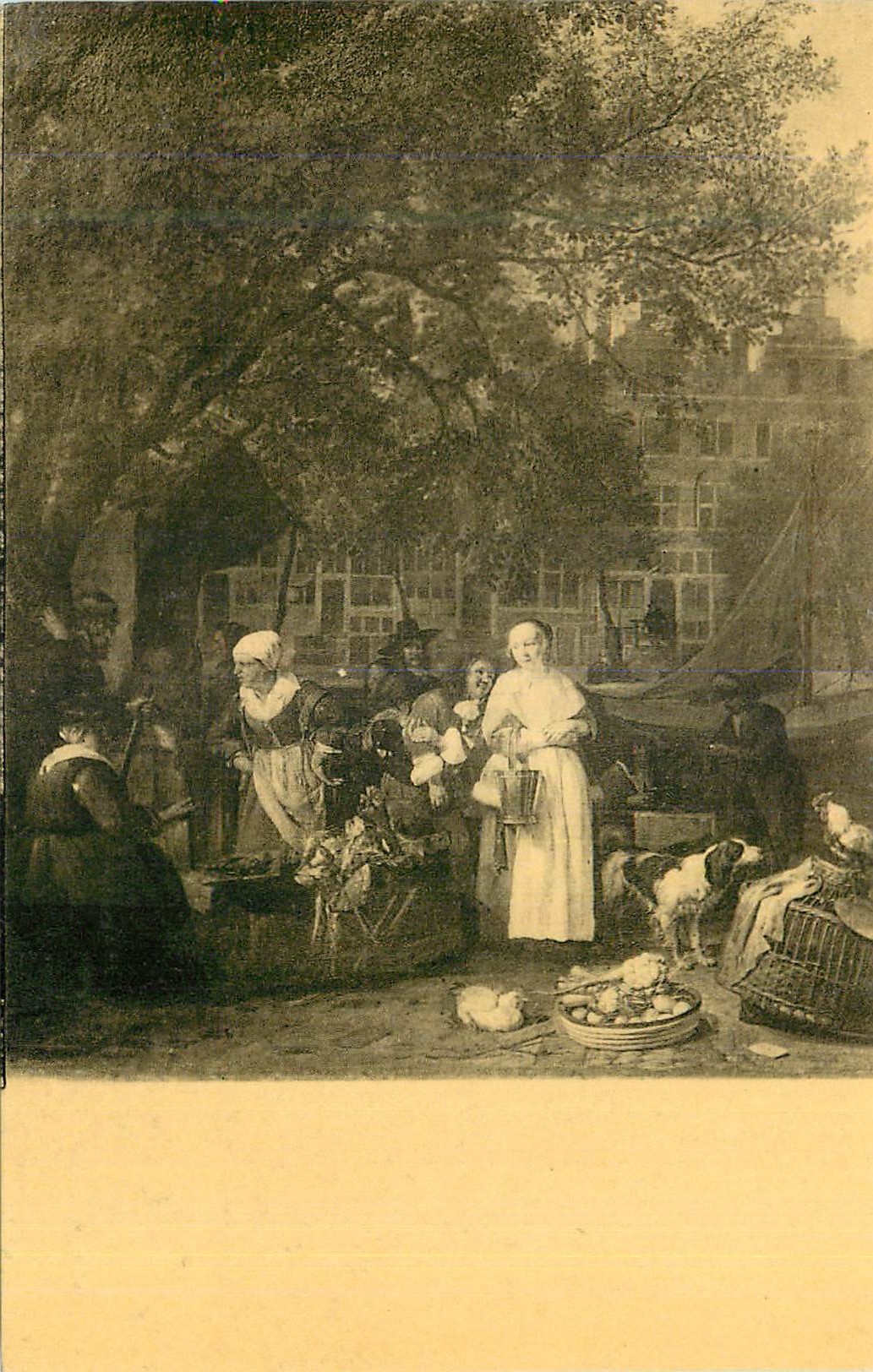 CPA Paris Musee du Louvre Metsu (Gabriel) Le Marche aux Herbes d'Amsterdam