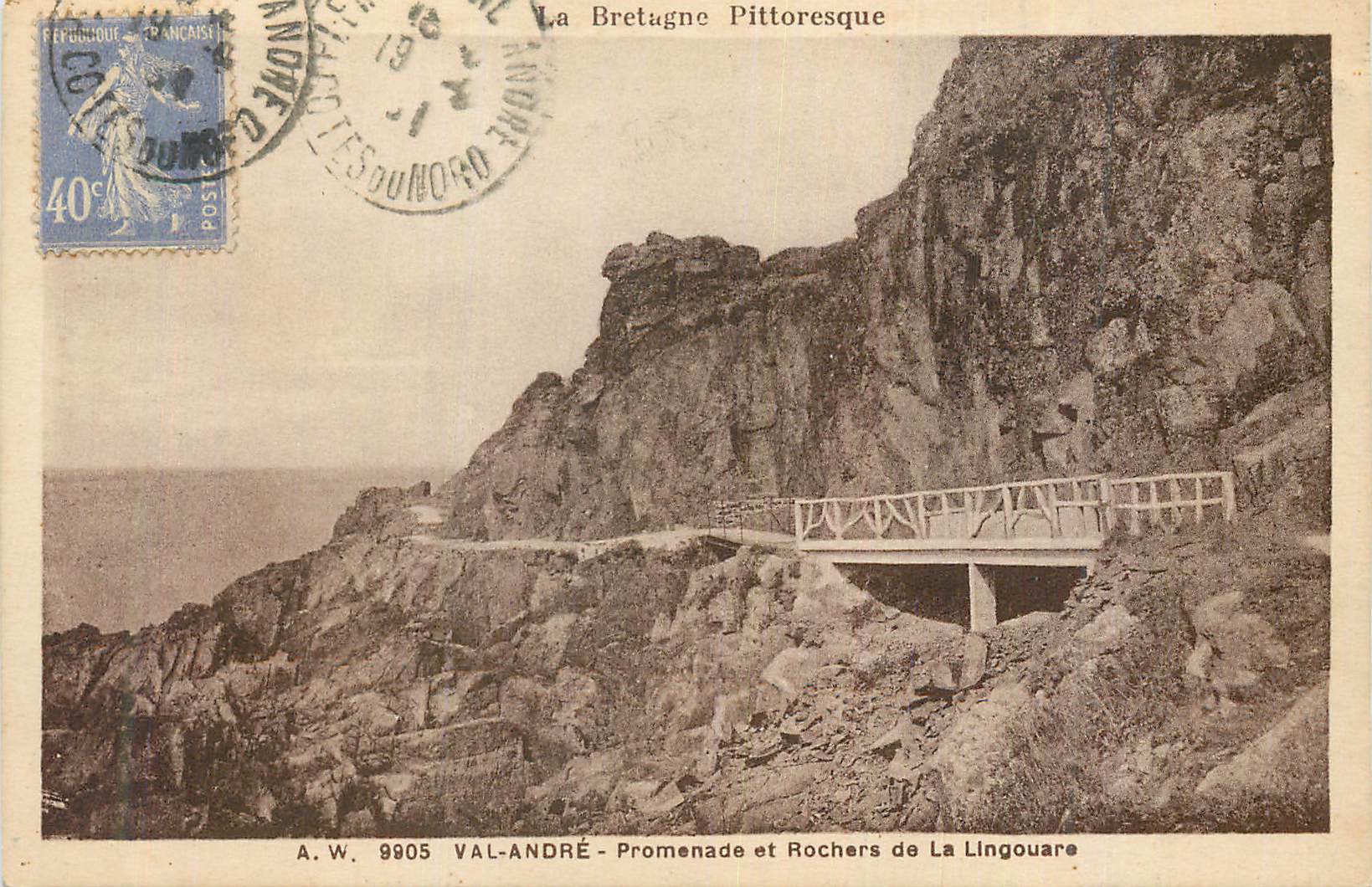 La Bretagne Pitttoresque — Promenade et Rochers de La Lingouare — A.W. 9905 VAL-ANDRÉ