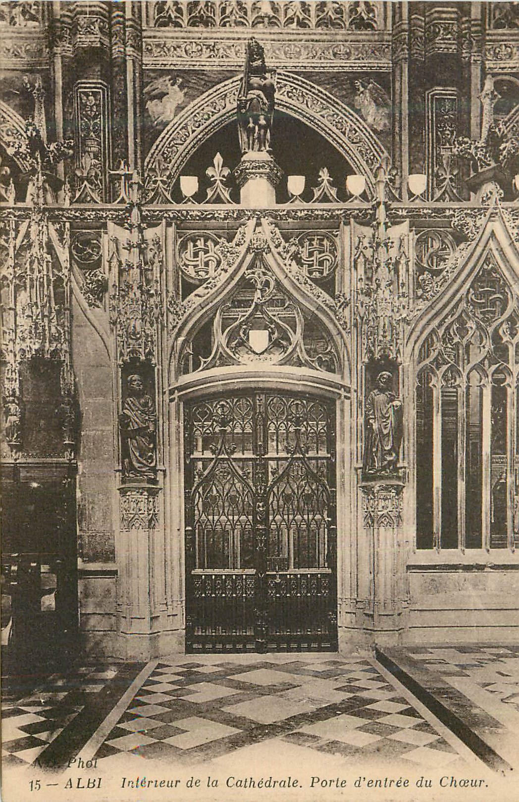 CPA Albi Interieur de la Cathedrale Porte d'Entree du Choeur