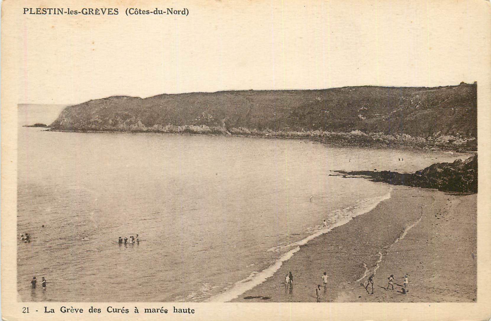 Plestin-les-Grèves (Côtes-du-Nord) — La Grève des Curés à marée haute — n°21