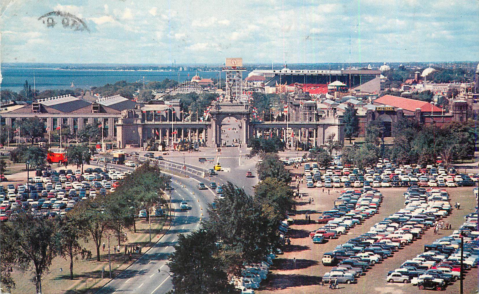 CPM Toronto Ontario Canada A Birds Eye view of the Princess Gates and the Canadian National Exhibition