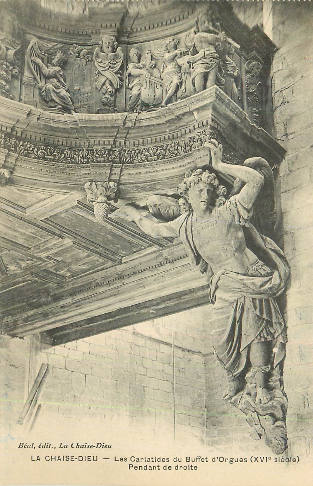 La Chaise-Dieu — Die Kariatiden des Orgelgehäuses (16. Jahrhundert)