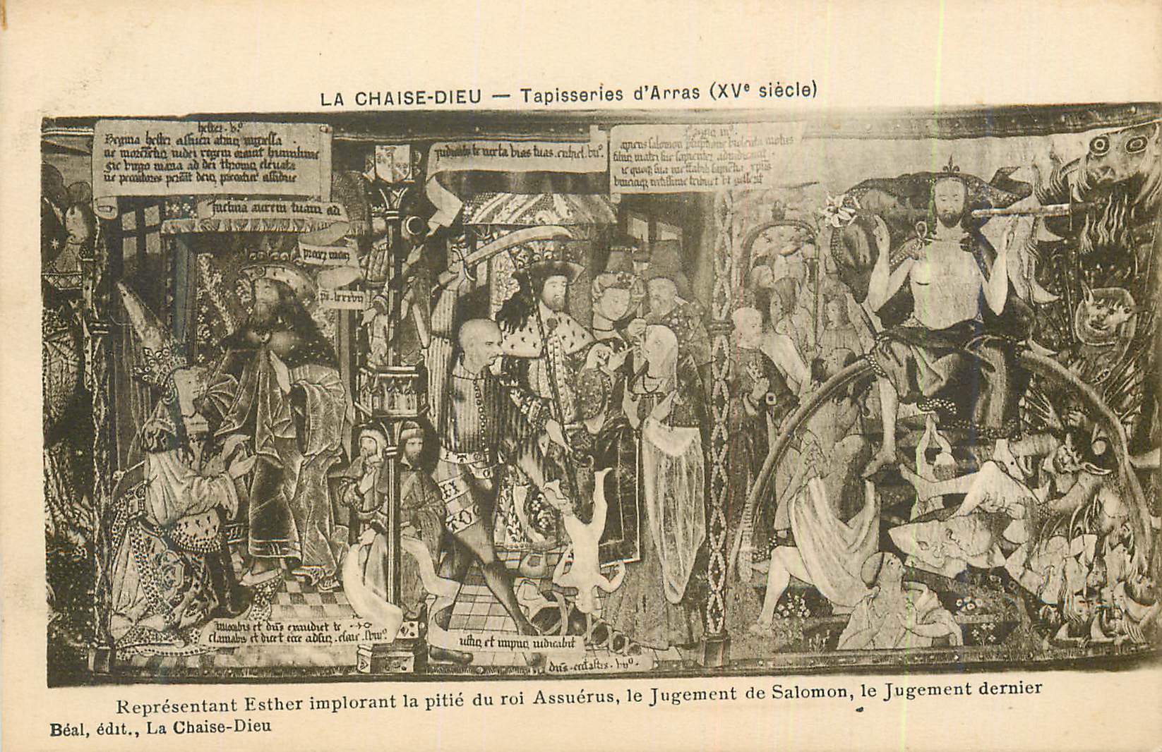 CPA La Chaise Dieu Tapisseries d'Arras (XVe Siecle) Esther implorant la pitie du roi Assuerus le jugement de Salomon
