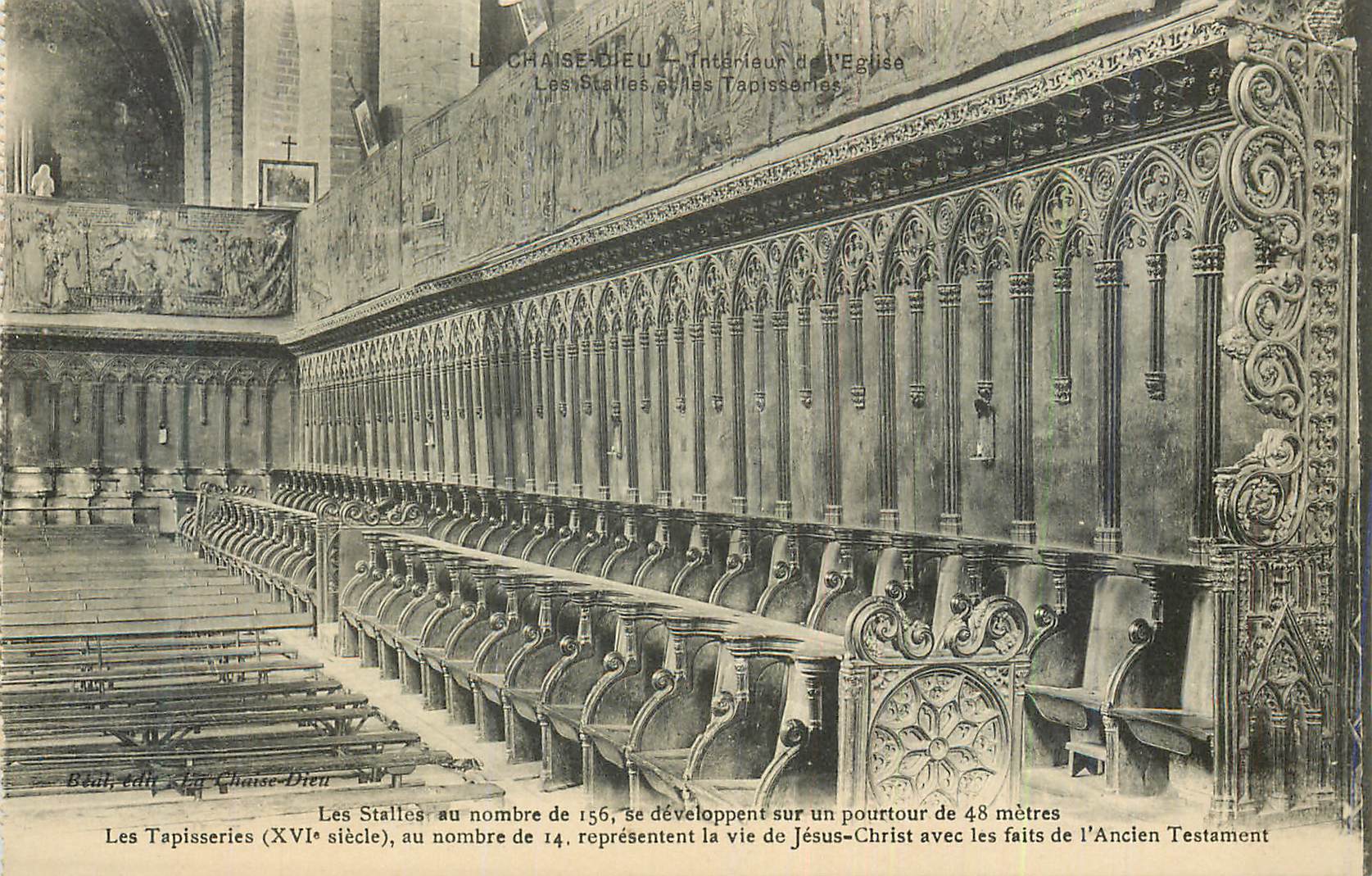 CPA La Chaise Dieu Interieur de l'Eglise Les Stalles et les Tapisseries