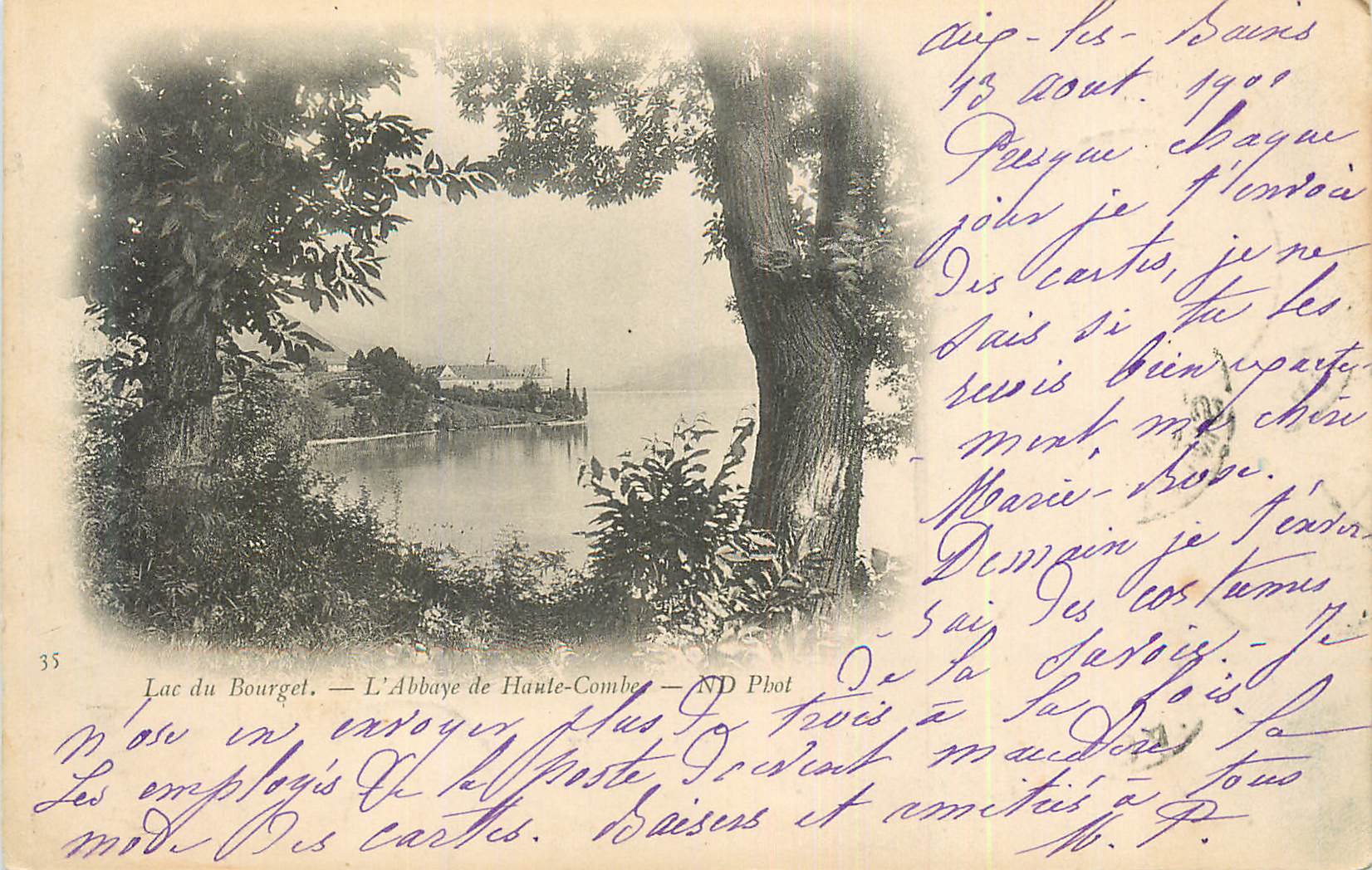 CPA Lac du Bourget L'Abbaye de Haute Combe (carte 1900)