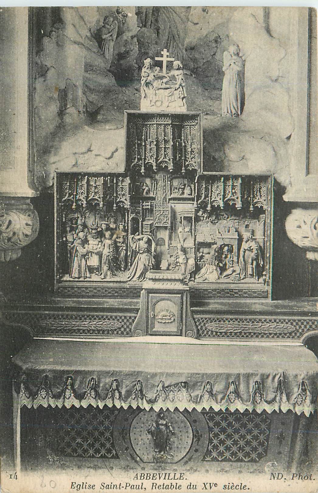 Abbeville — Église Saint-Paul, Retable du XVᵉ siècle — ND. Phot.