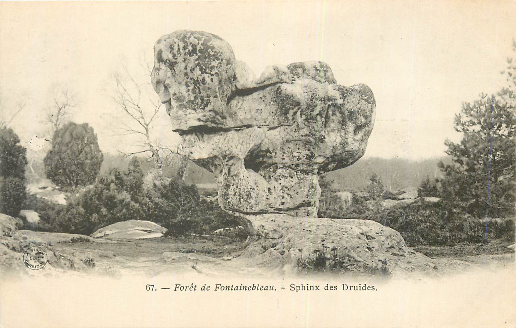 Forêt de Fontainebleau — Sphinx der Druiden — Verlag: E. G. B. N° 67