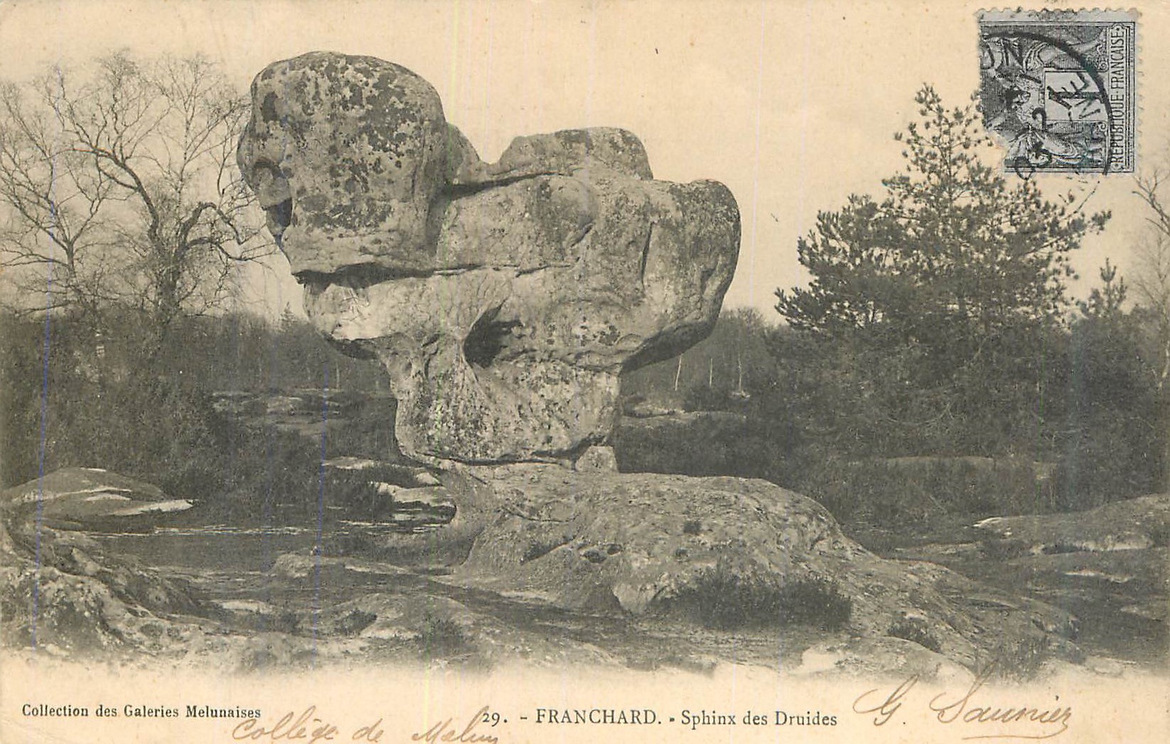 Franchard - Sphinx des Druides — G. Saunier, n°29 - Recto