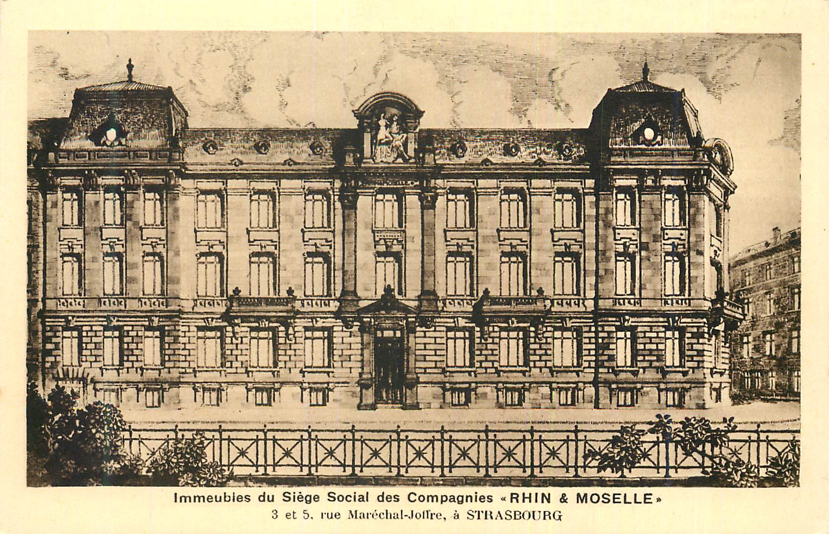 CPA Strasbourg Immeubles du Siege Social des Compagnies Rhin et Moselle