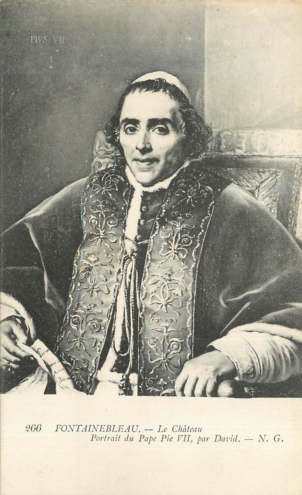 CPA Fontainebleau Le Chateau Portrait du Pape Pie VII par David