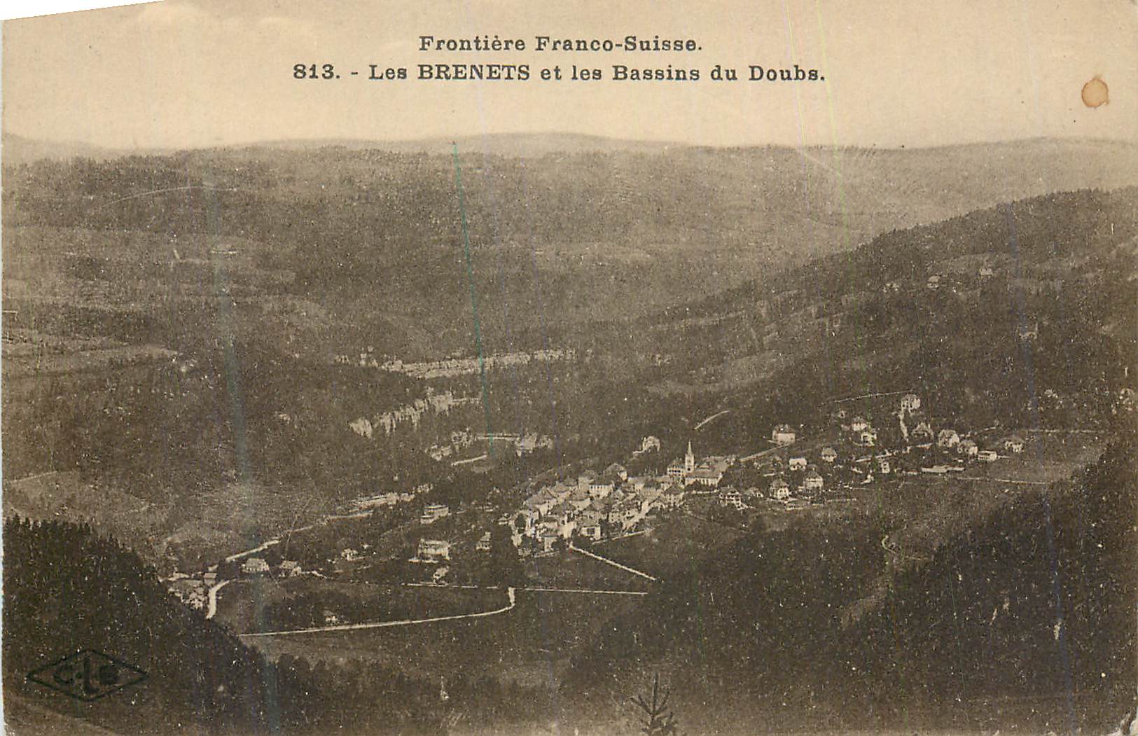 CPA Les Brenets et les Bassins du Doubs Frontiere Franco Suisse