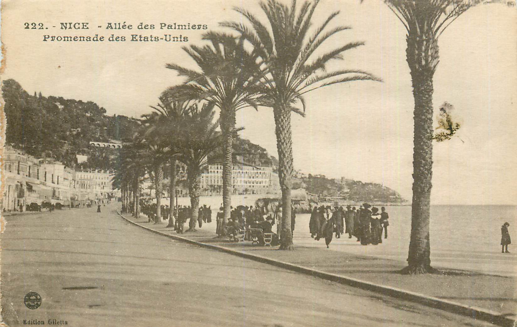 CPA Nice Allee des Palmiers Promenade des Etats Unis