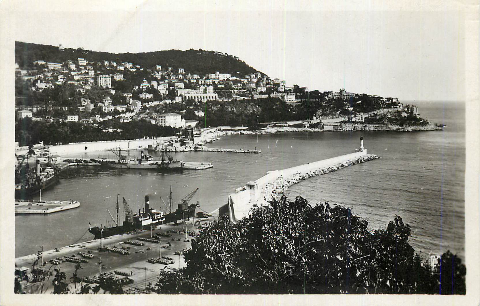 CPM Nice Entree du Port et le Mont Boron