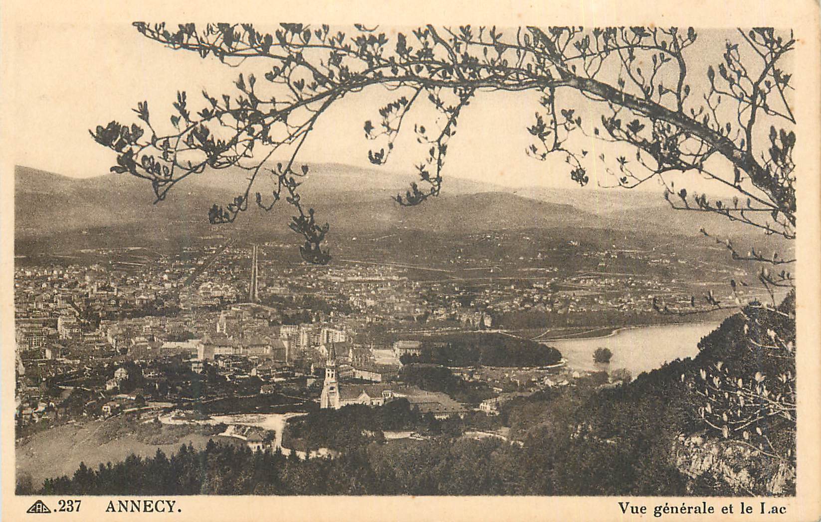 CPA Annecy Vue Generale et le Lac
