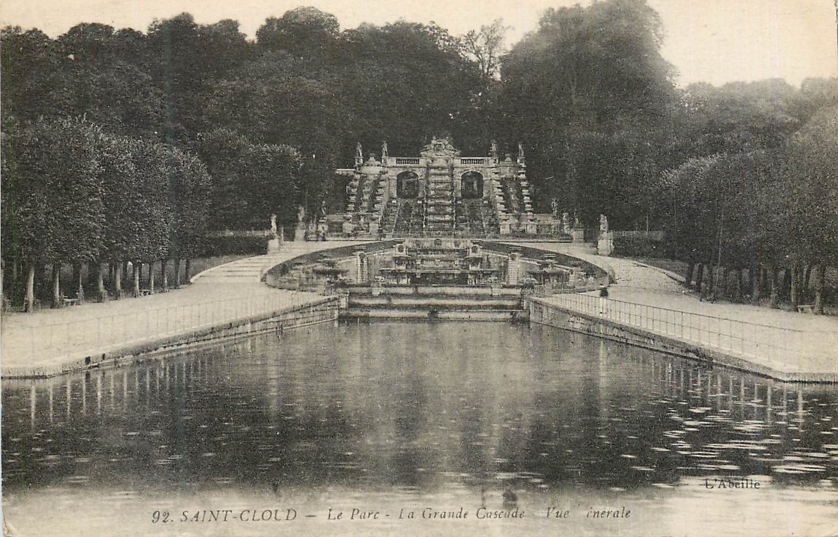CPA Saint Cloud Le Parc La Grande Cascade Vue Generale