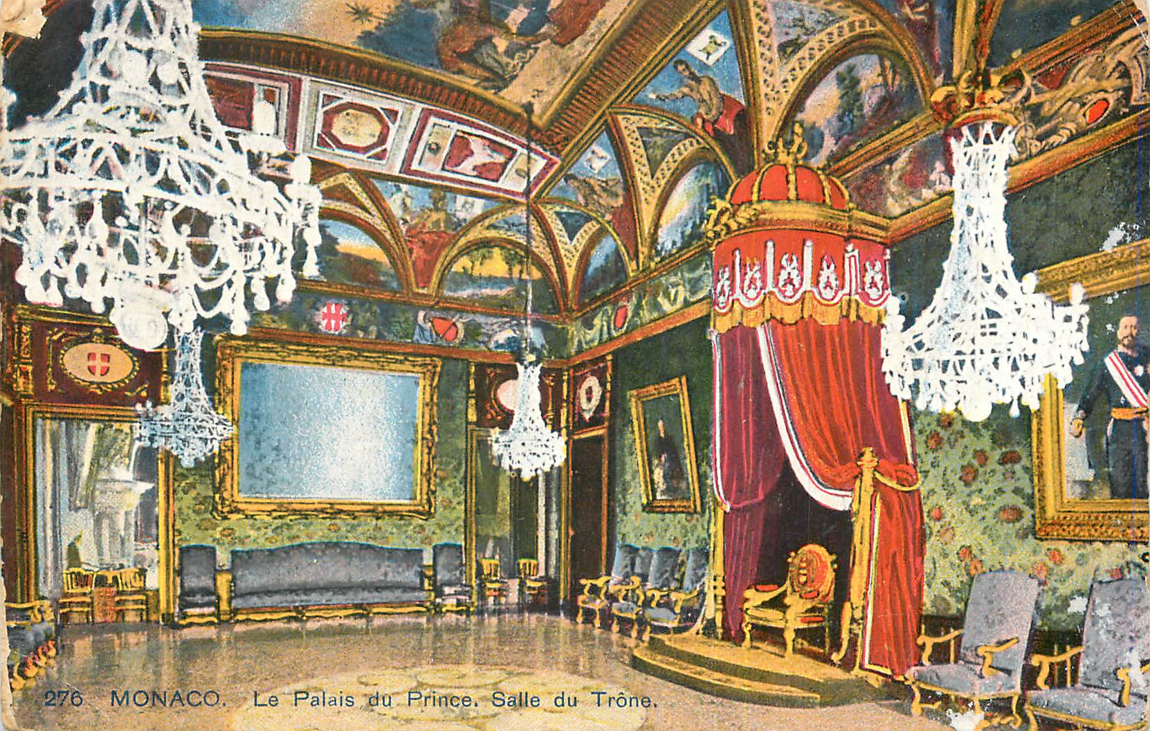 CPA Monaco Le Palais du Prince Salle du Trone