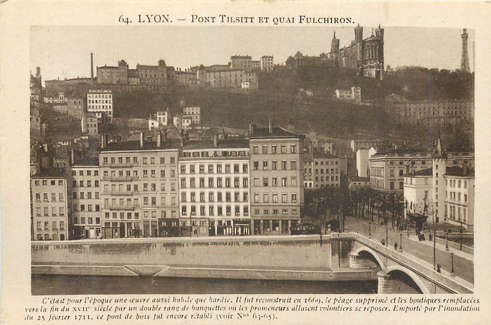 CPA Lyon Pont Tilsitt et Quai Fulchiron