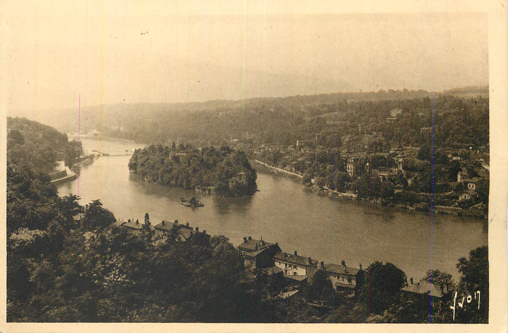 CPA Lyon (Rhone) La Douce France La Saone et l'Ile Barbe