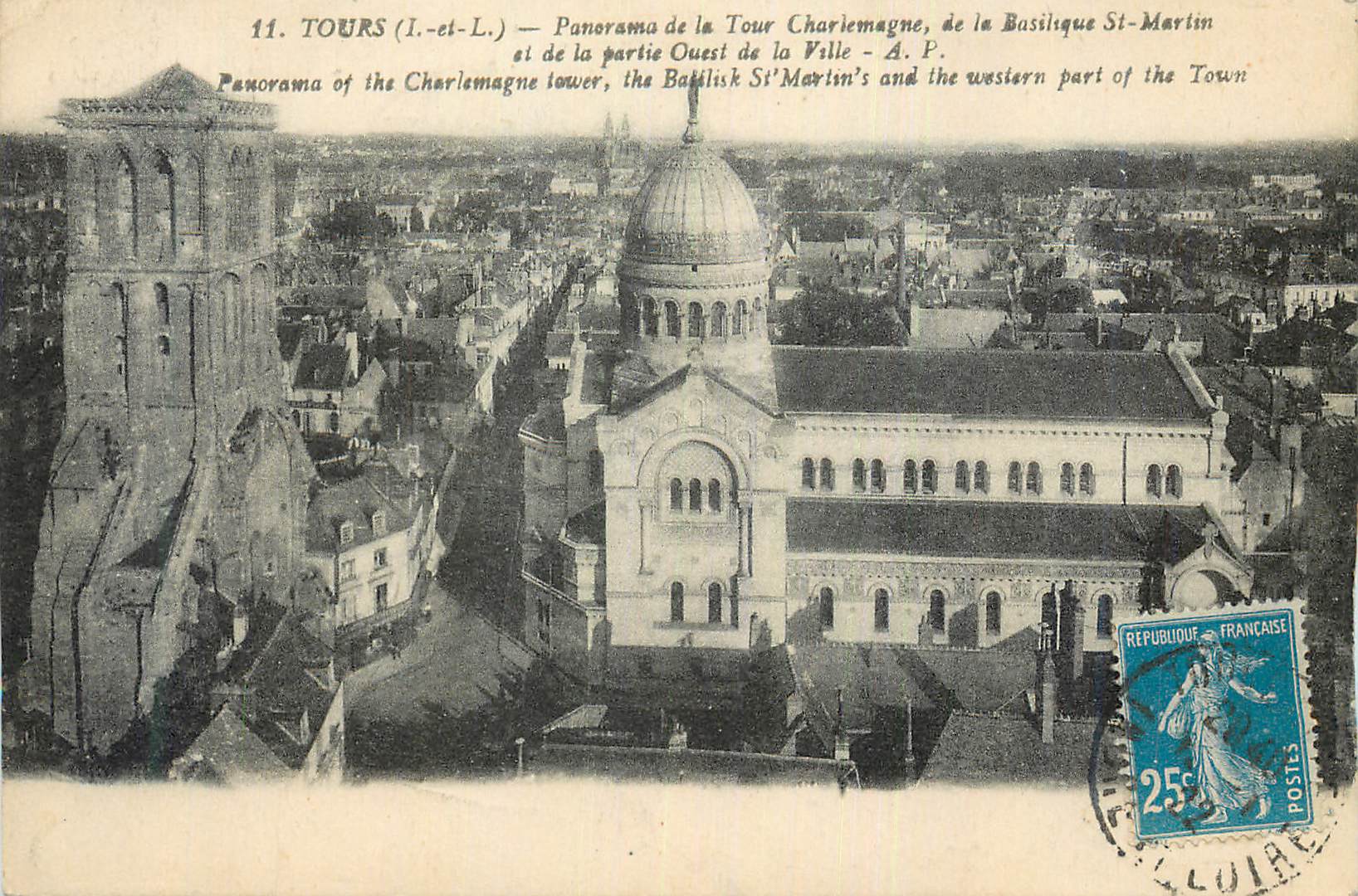 CPA Tours (I et L) Panorama de la Tour Charlemagne de la Basilique St Martin