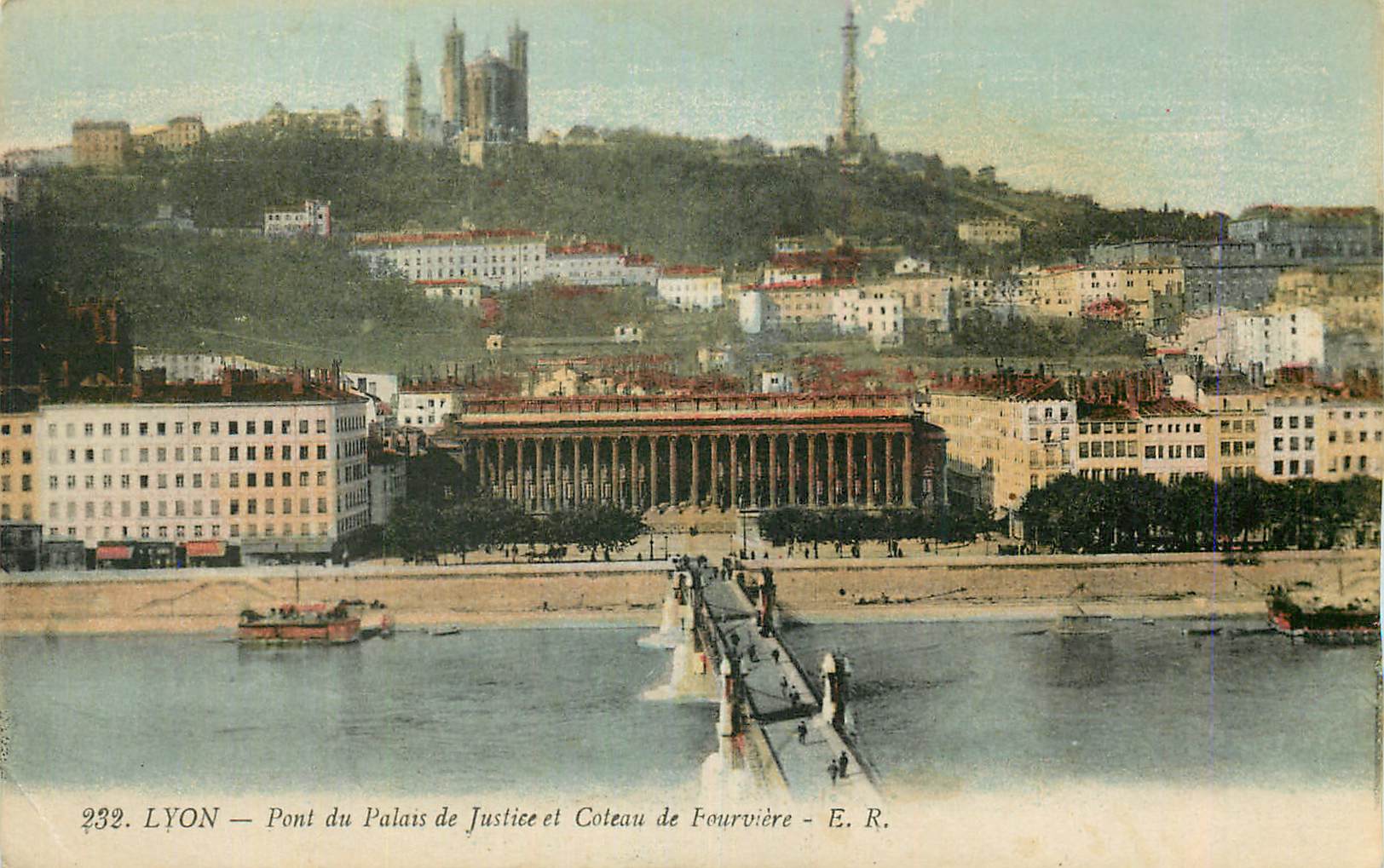CPA Lyon Pont du Palais de Justice et Coteau de Fourviere