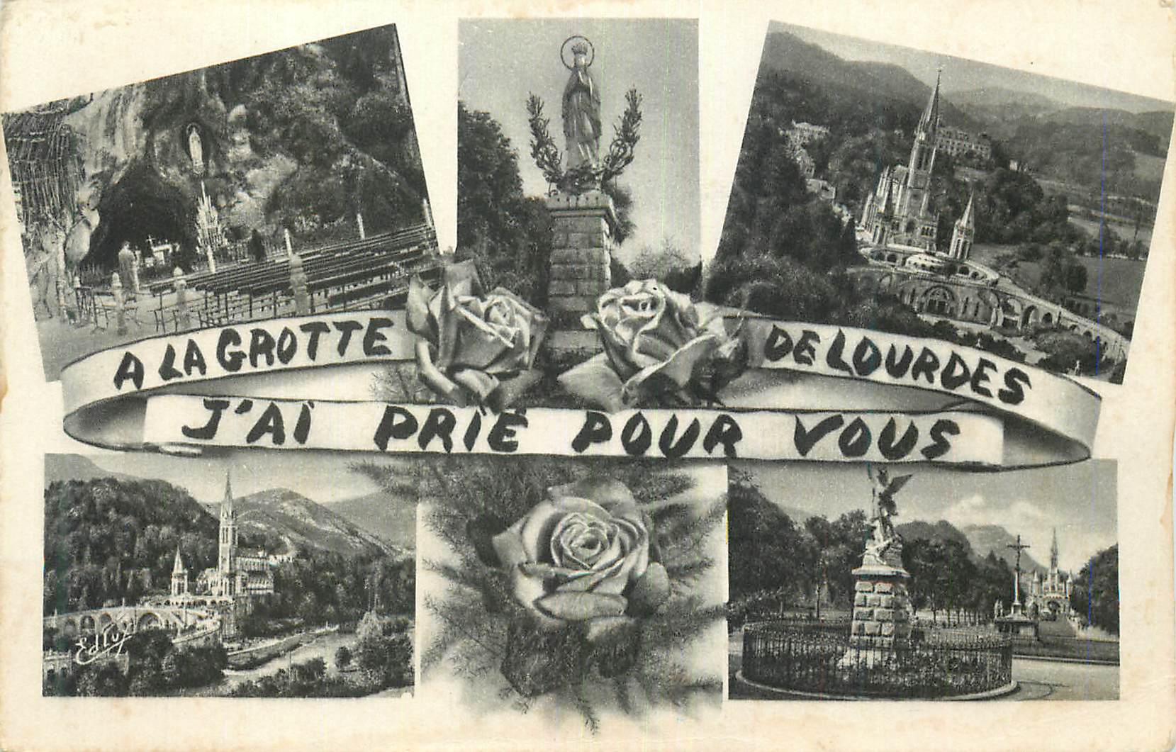 CPA A la Grotte de Lourdes j'ai prie pour vous