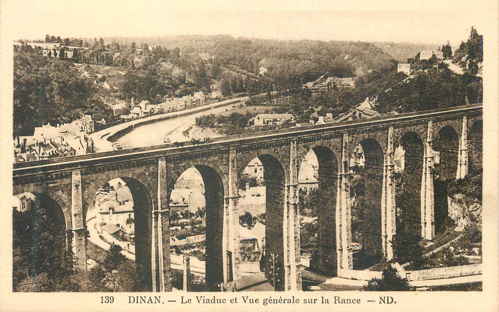Dinan — Le Viaduc et Vue générale sur la Rance — ND.