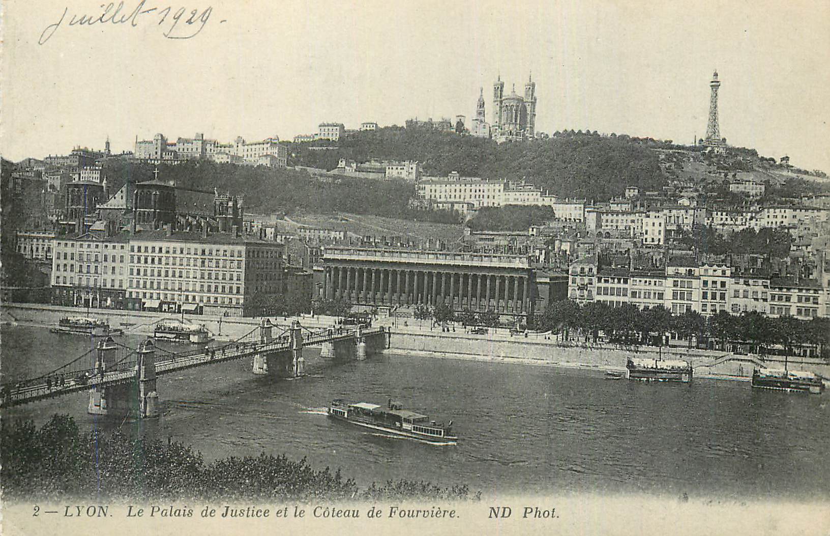 CPA Lyon Le Palais de Justice et le Coteau de Fourviere