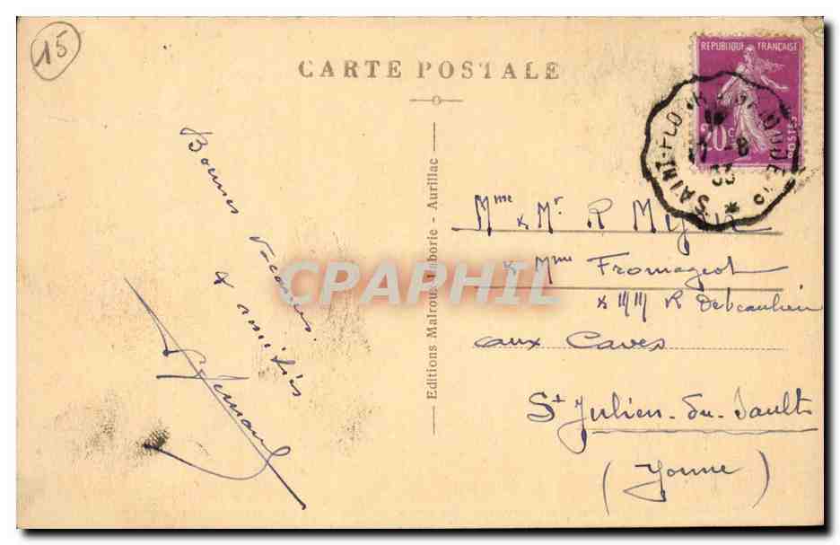 Saint Flour CPA Vieille cite episcopale Place forte du Moyen Age Vue generale — Rückseite