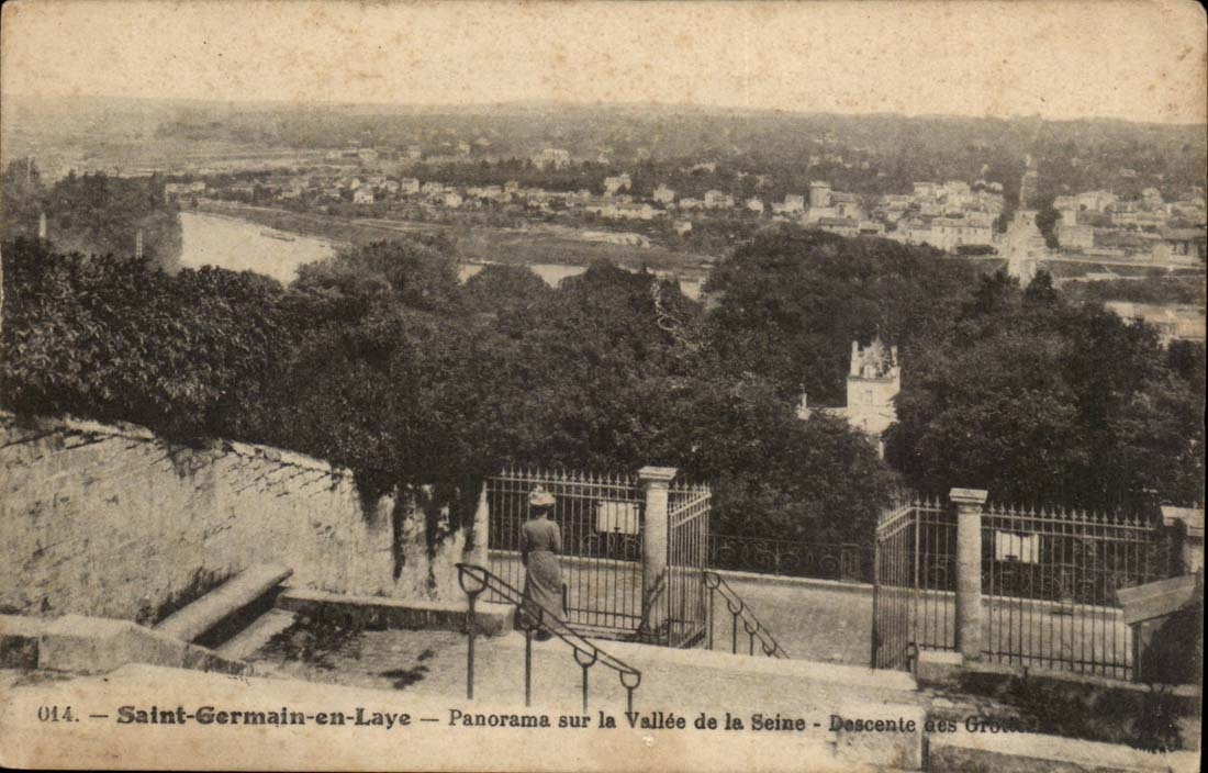Saint Germain en Laye CPA Panorama sur la vallee de la Seine Descente des grottes
